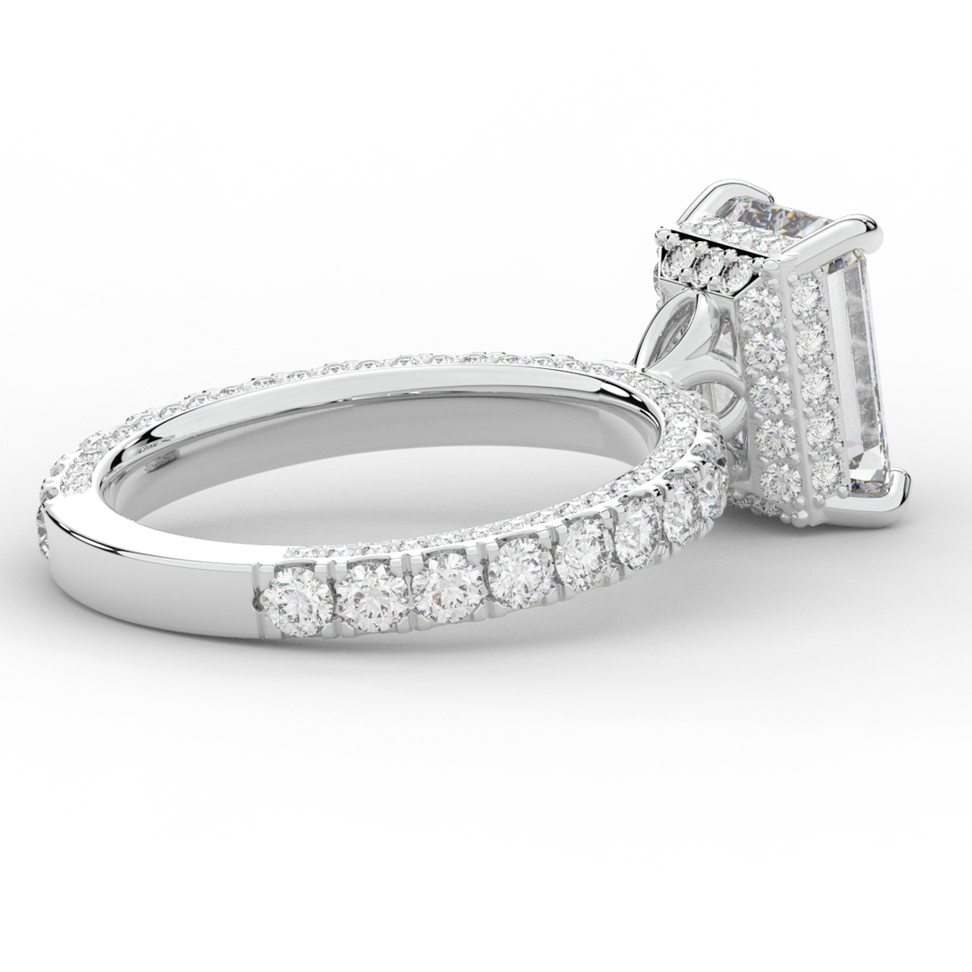 3.00CT.TW EMERALD CUT LAB DIAMOND ENGAGEMENT RING - Nazarelle