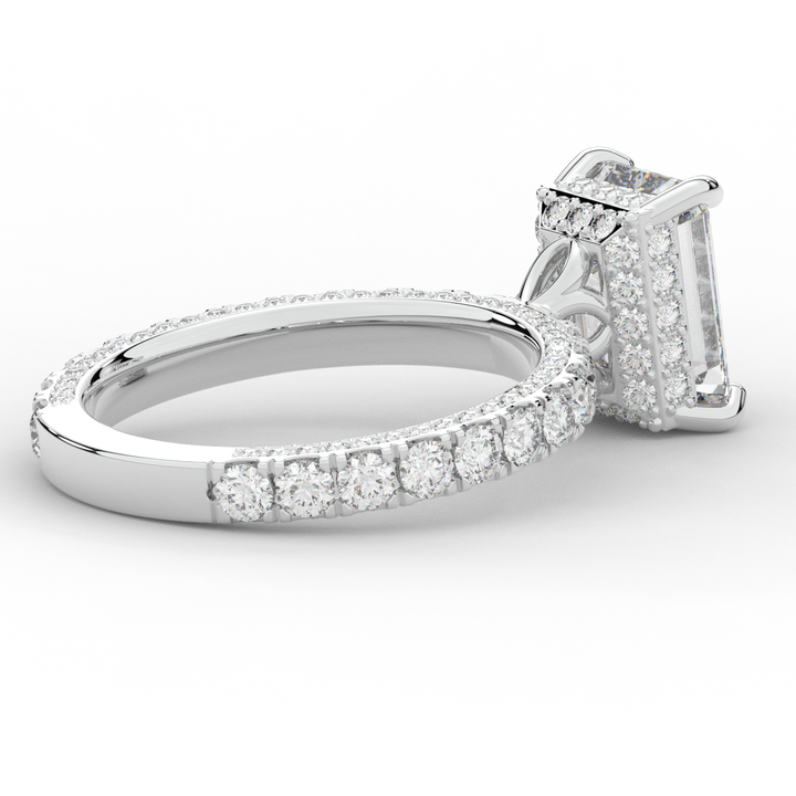 3.00CT.TW EMERALD CUT LAB DIAMOND ENGAGEMENT RING - Nazarelle