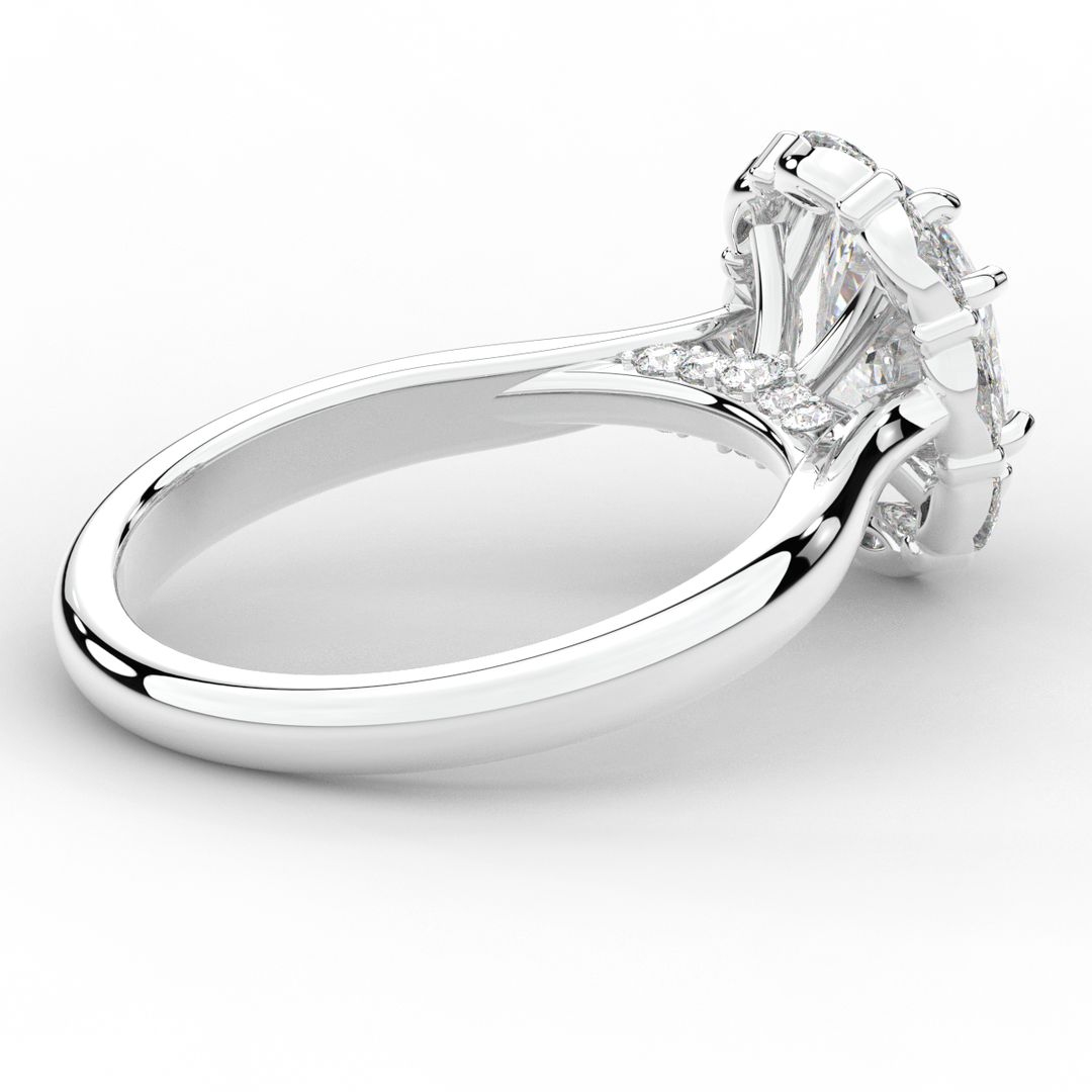 1.90CT.TW OVAL LAB DIAMOND HALO ENGAGEMENT RING - Nazarelle