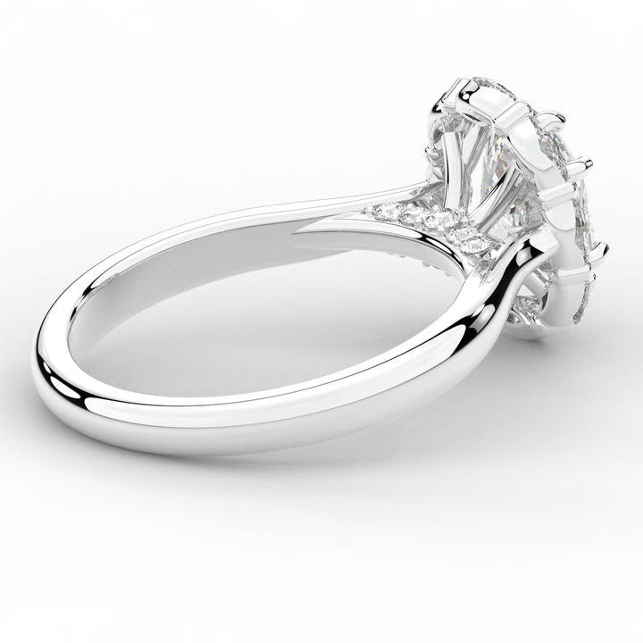 1.90CT.TW OVAL LAB DIAMOND HALO ENGAGEMENT RING - Nazarelle