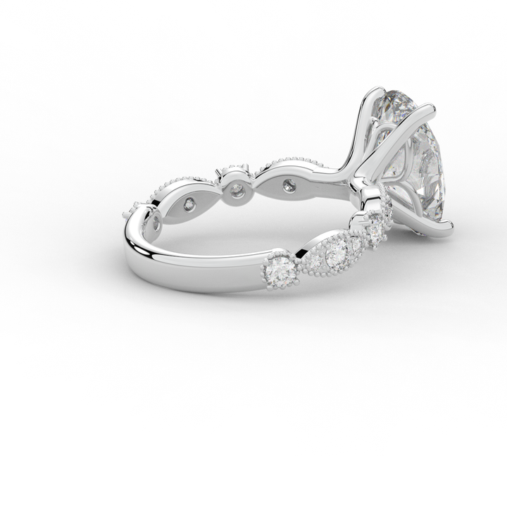 3.50CT.TW OVAL LAB DIAMOND SOLITAIRE ENGAGEMENT RING - Nazarelle
