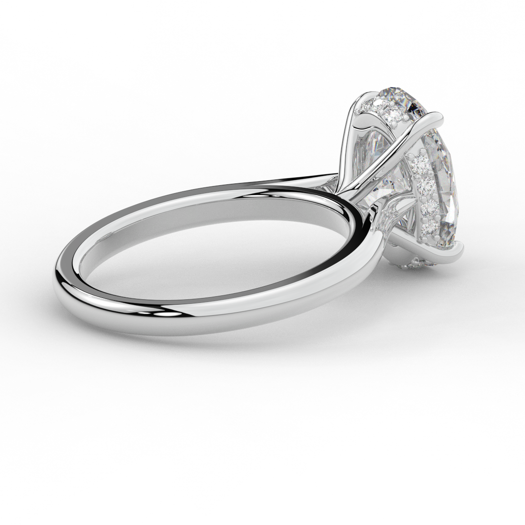 2.05CT.TW OVAL LAB DIAMOND UNDERHALO ENGAGEMENT RING - Nazarelle