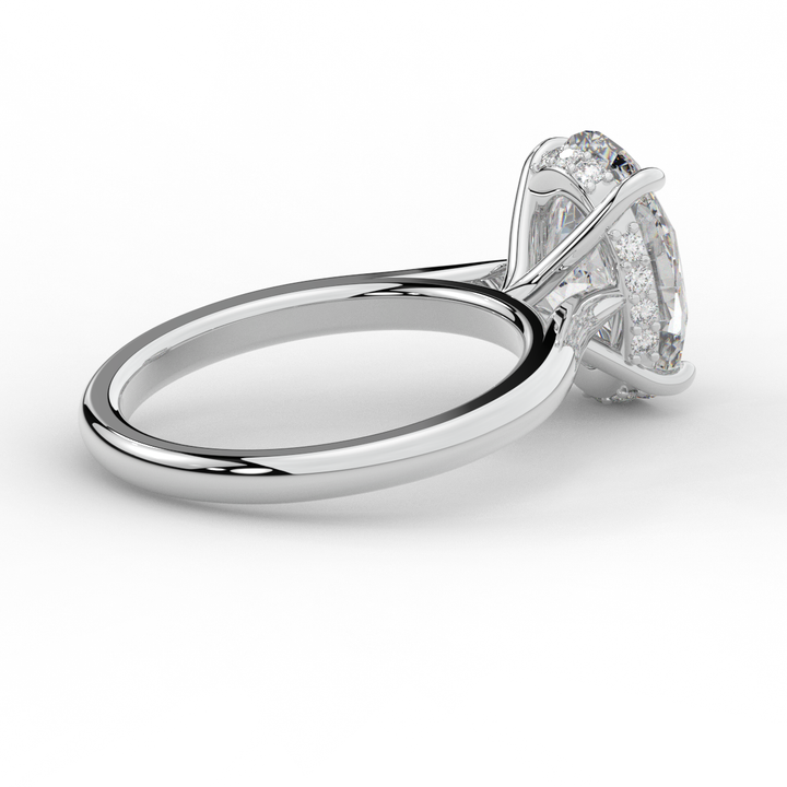 2.05CT.TW OVAL LAB DIAMOND UNDERHALO ENGAGEMENT RING - Nazarelle
