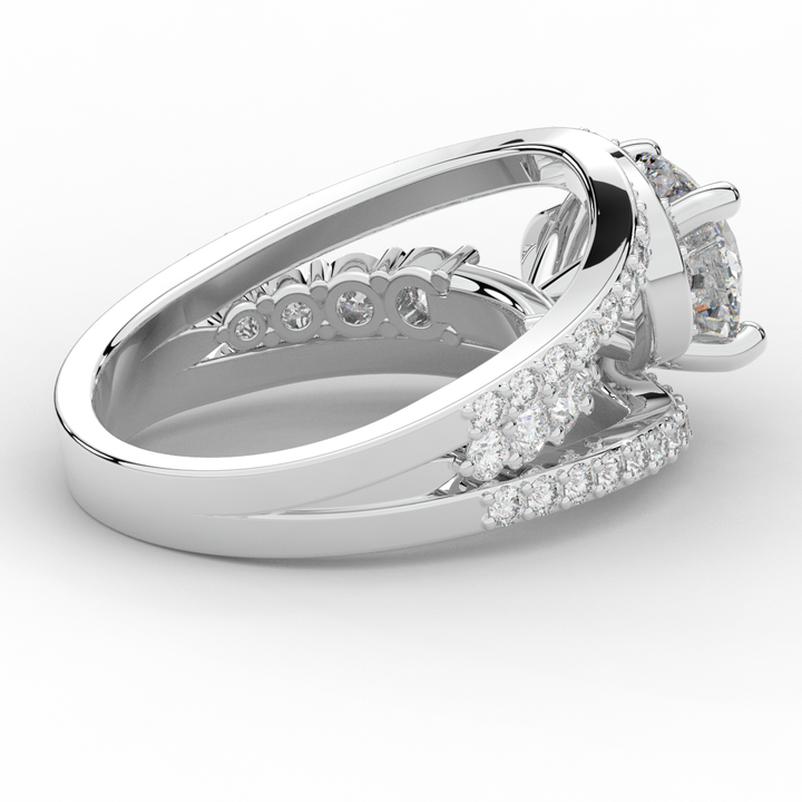 3.30CT.TW ROUND LAB DIAMOND ENGAGEMENT RING - Nazarelle