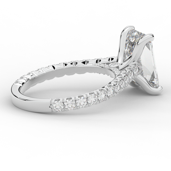 4.25CT.TW EMERALD CUT LAB DIAMOND SOLITAIRE ENGAGEMENT RING - Nazarelle