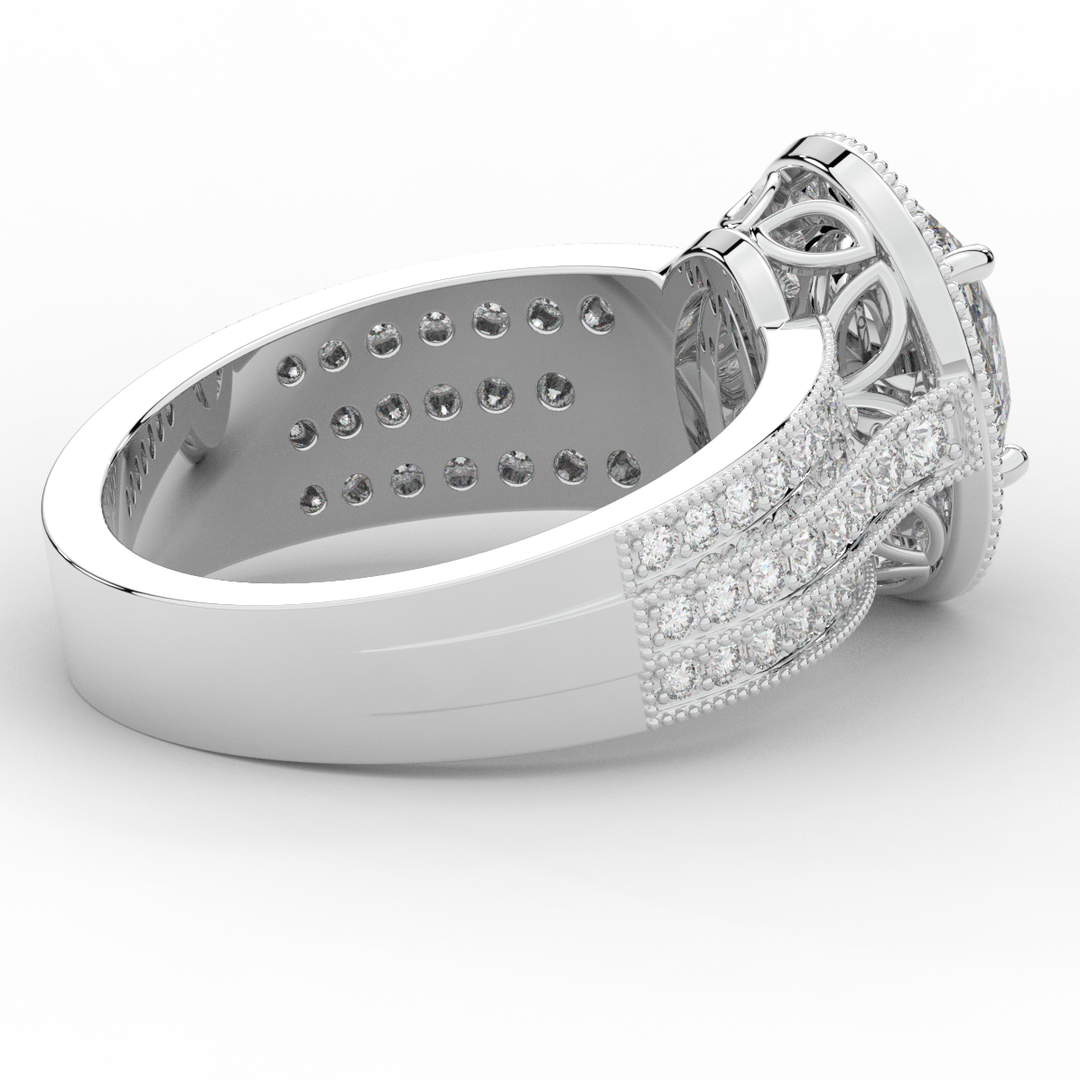 1.80CT.TW OVAL LAB DIAMOND HALO ENGAGEMENT RING - Nazarelle