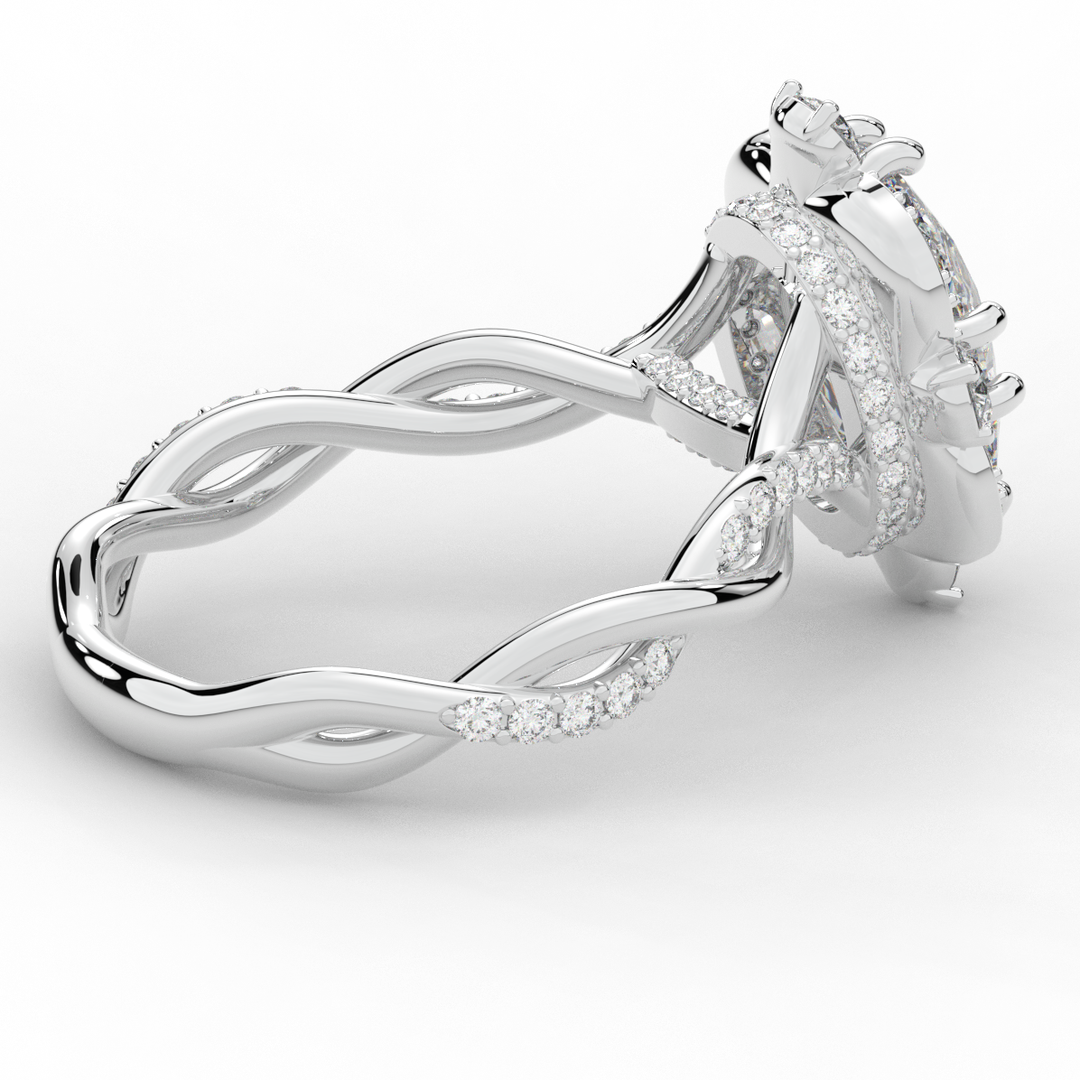 2.70CT.TW OVAL LAB DIAMOND HALO ENGAGEMENT RING - Nazarelle
