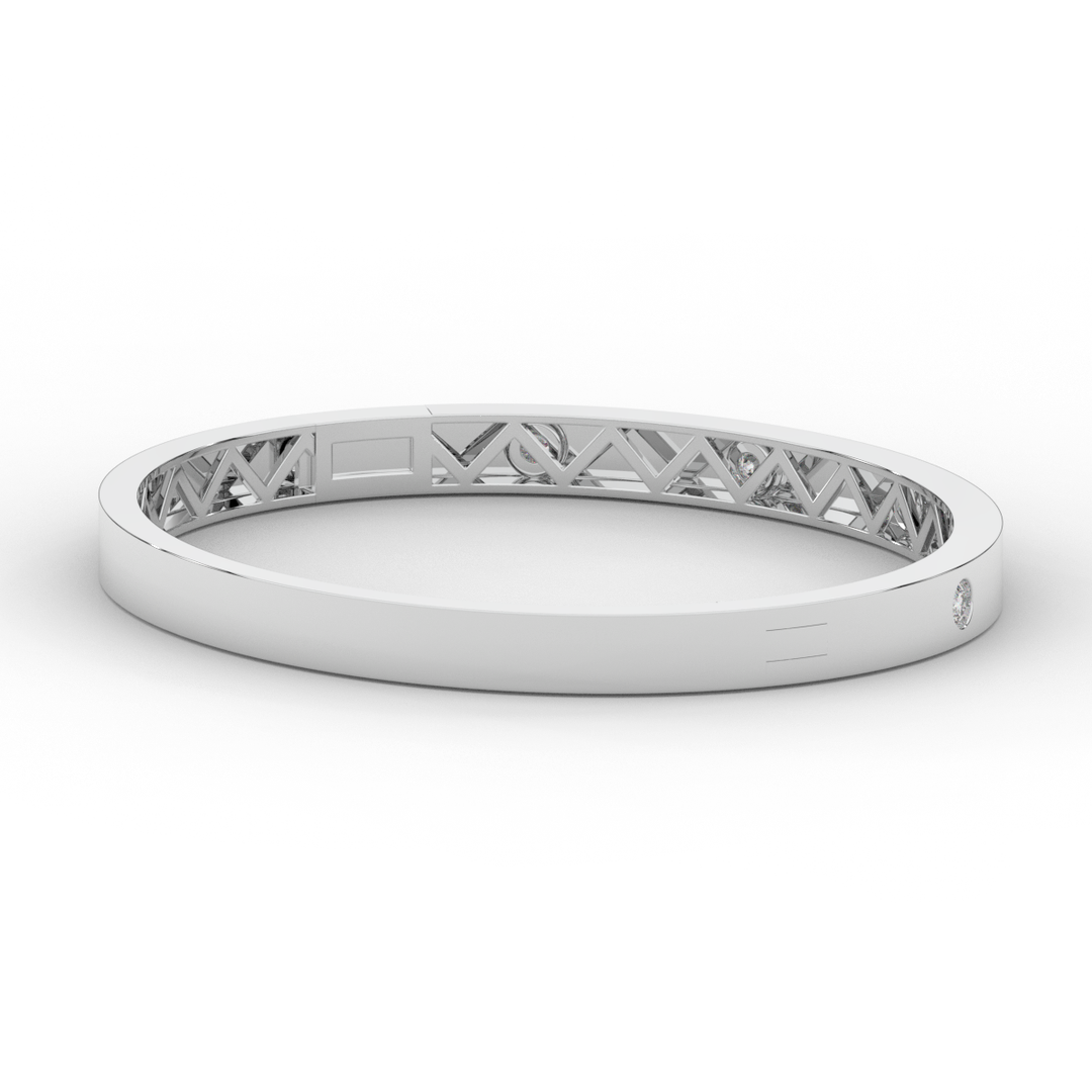 0.50CT.TW ROUND LAB DIAMOND BEZEL SET BANGLE - Nazarelle