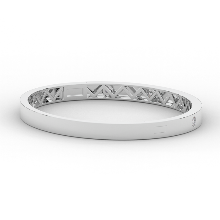 0.50CT.TW ROUND LAB DIAMOND BEZEL SET BANGLE - Nazarelle