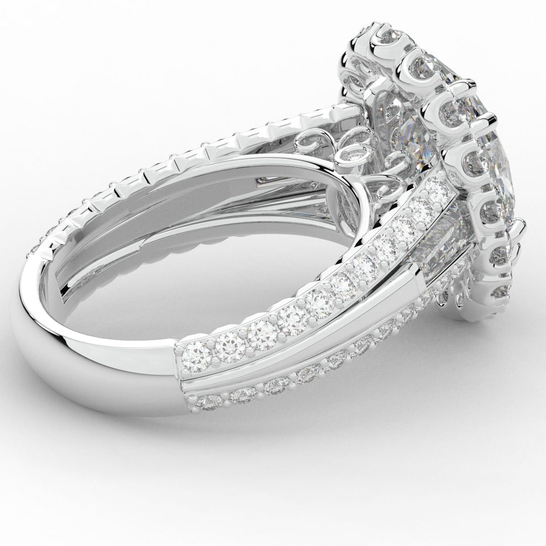 5.75CT.TW OVAL LAB DIAMOND HALO ENGAGEMENT RING - Nazarelle