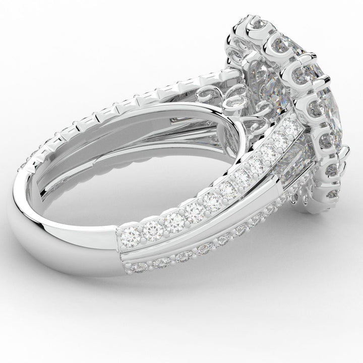 5.75CT.TW OVAL LAB DIAMOND HALO ENGAGEMENT RING - Nazarelle