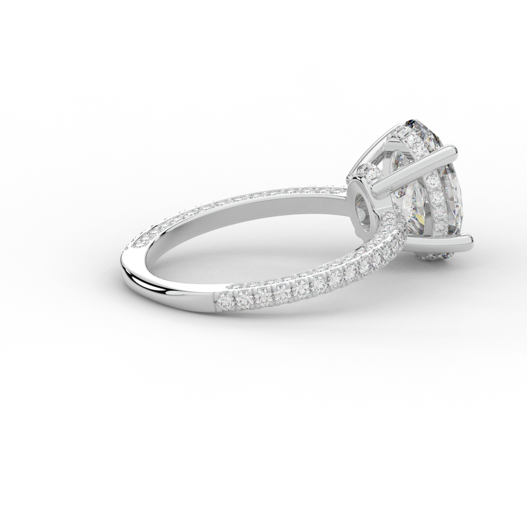 3.15CT.TW OVAL LAB DIAMOND SOLITAIRE ENGAGEMENT RING - Nazarelle