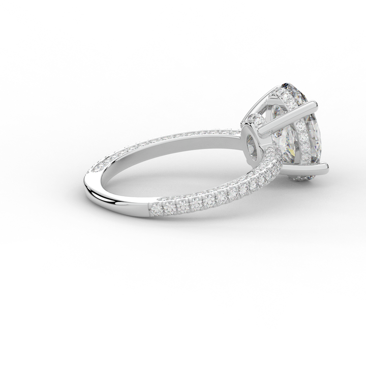 3.15CT.TW OVAL LAB DIAMOND SOLITAIRE ENGAGEMENT RING - Nazarelle