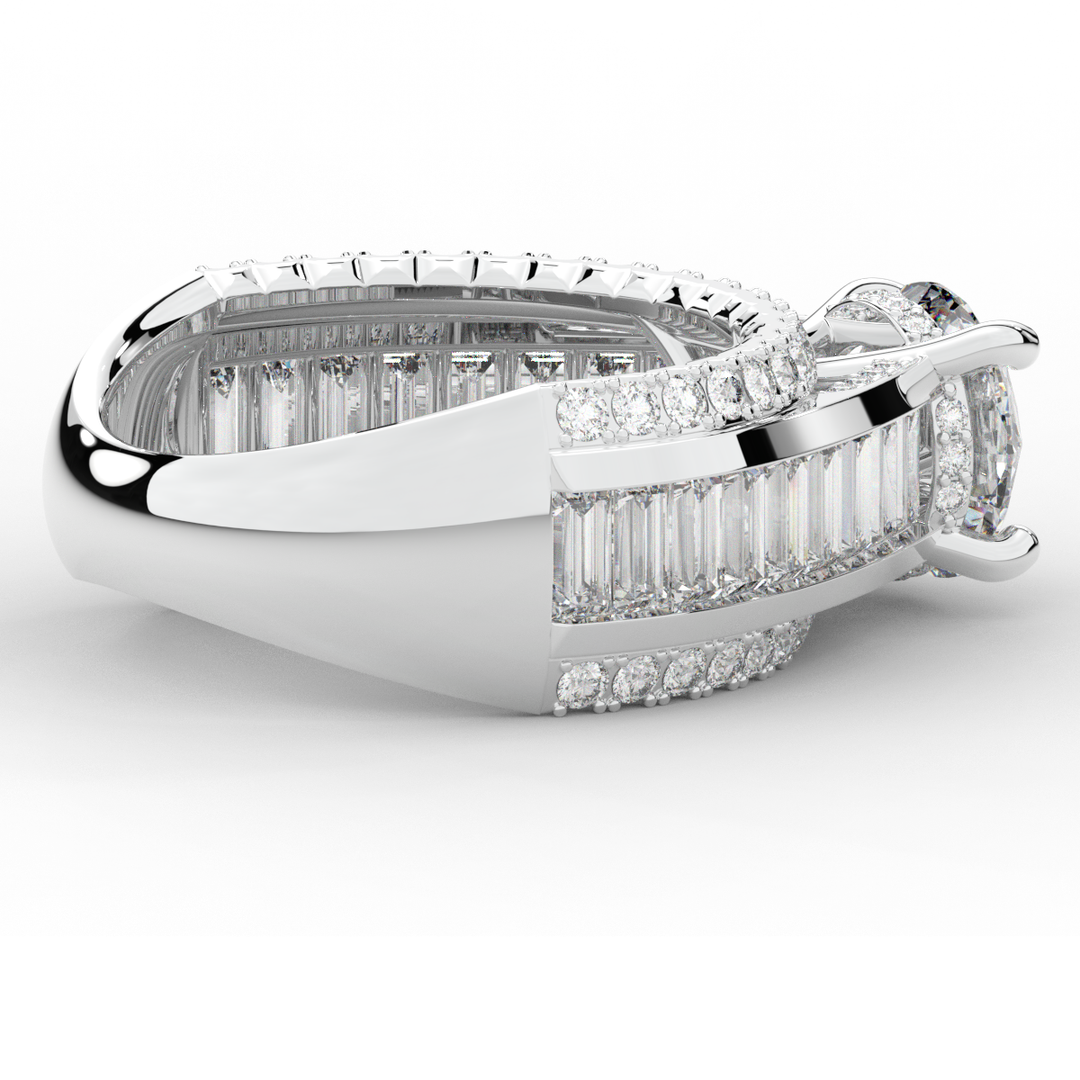 3.15CT.TW ROUND LAB DIAMOND ENGAGEMENT RING - Nazarelle