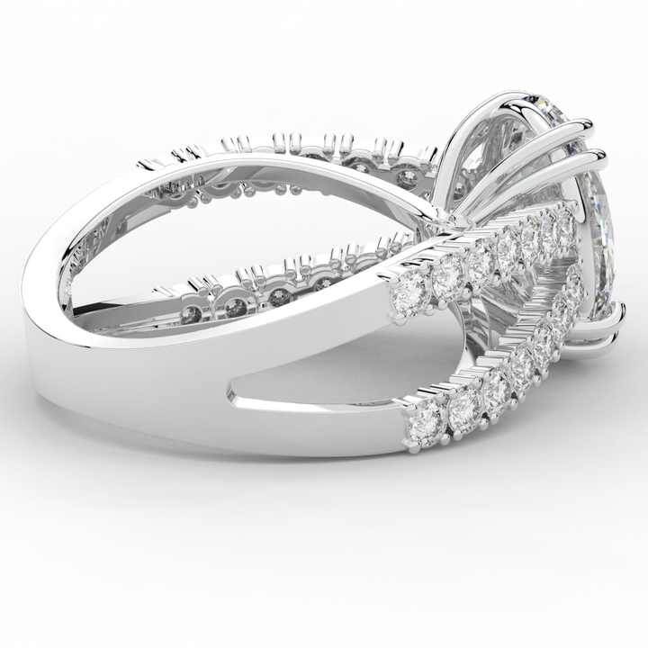3.75CT.TW OVAL LAB DIAMOND SPLIT BAND ENGAGEMENT RING