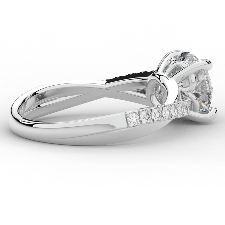 2.20CT.TW ROUND LAB DIAMOND TWISTBAND ENGAGEMENT RING