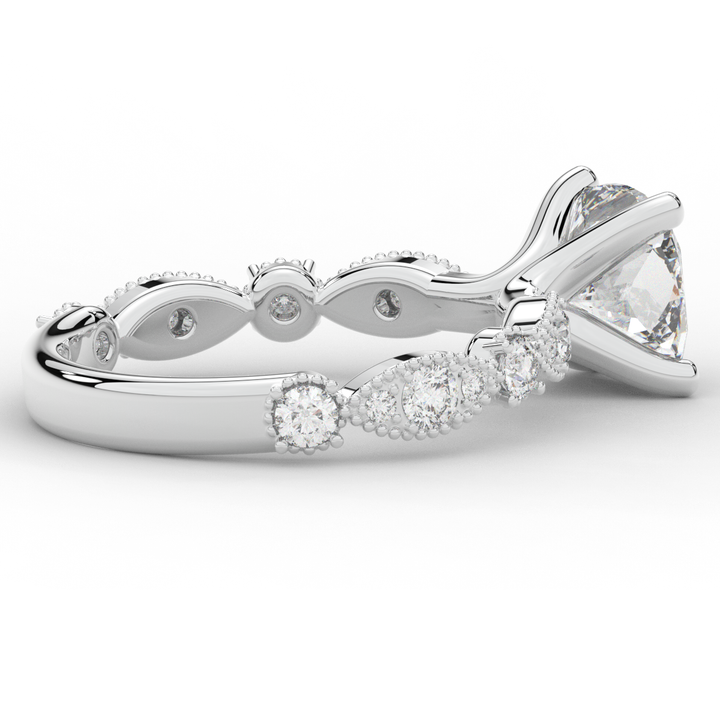 2.50CT.TW CUSHION LAB DIAMOND SOLITAIRE ENGAGEMENT RING - Nazarelle