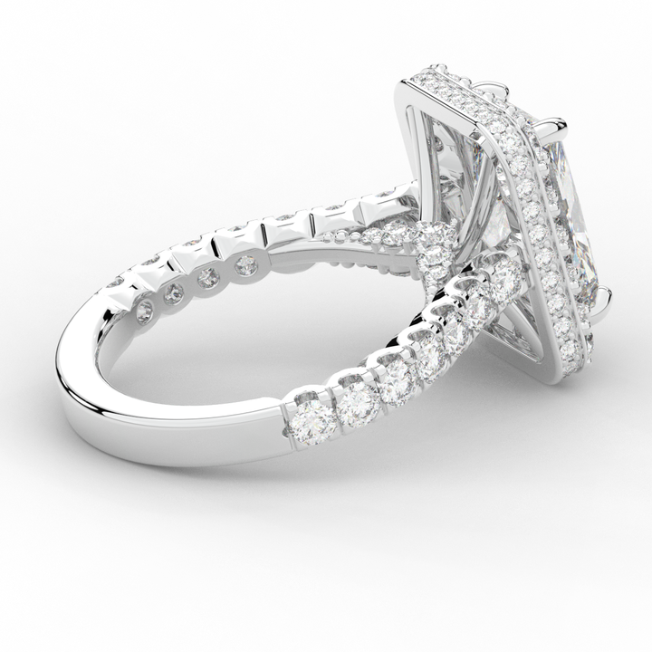 4.50CT.TW RADIANT LAB DIAMOND HALO ENGAGEMENT RING - Nazarelle