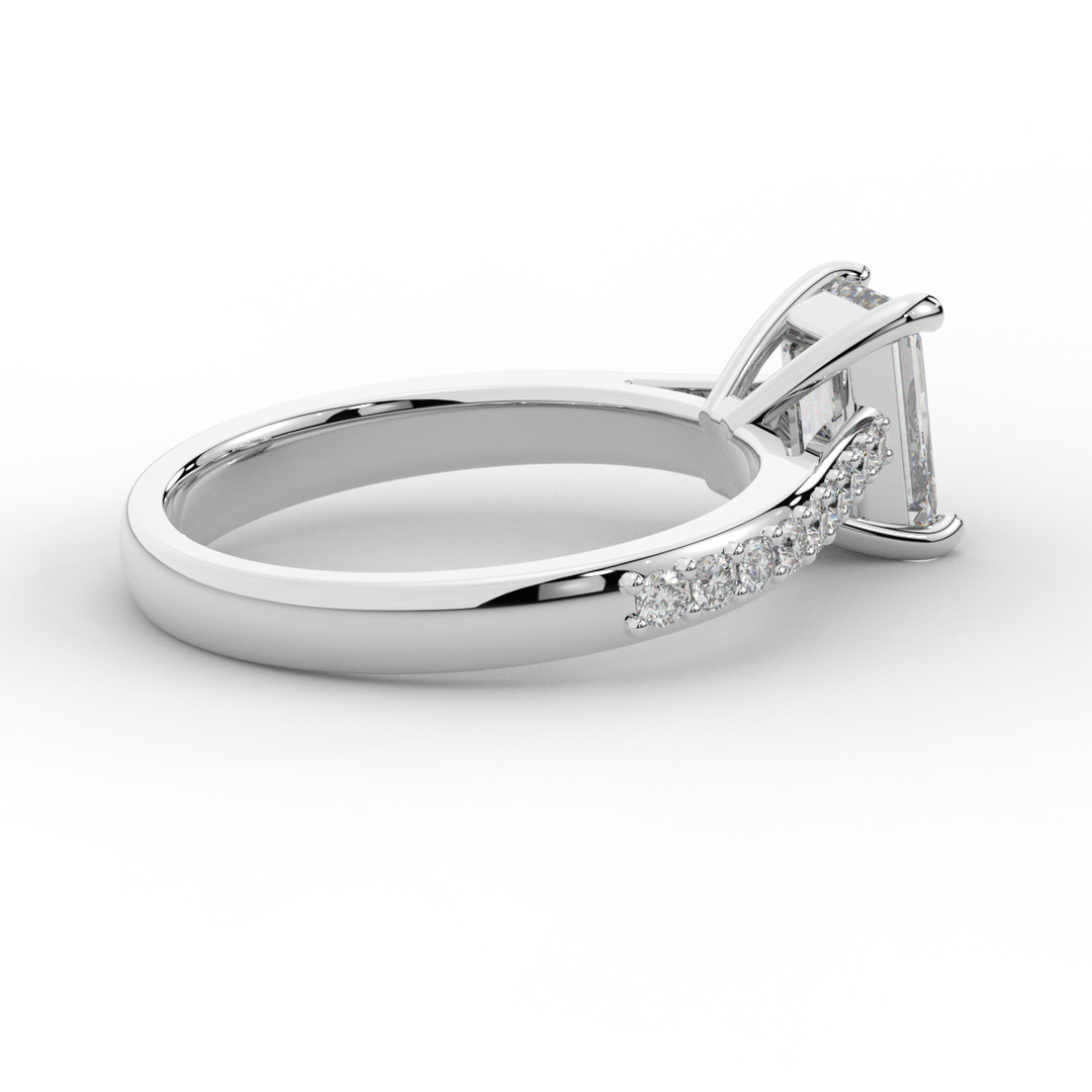 1.25CT.TW EMERALD CUT LAB DIAMOND SOLITAIRE ENGAGEMENT RING - Nazarelle