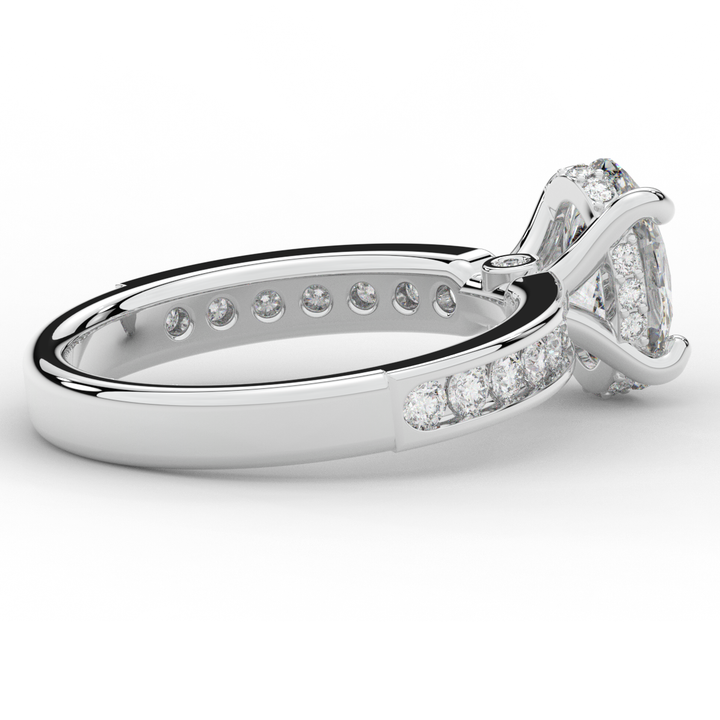1.95CT.TW OVAL LAB DIAMOND UNDERHALO ENGAGEMENT RING - Nazarelle