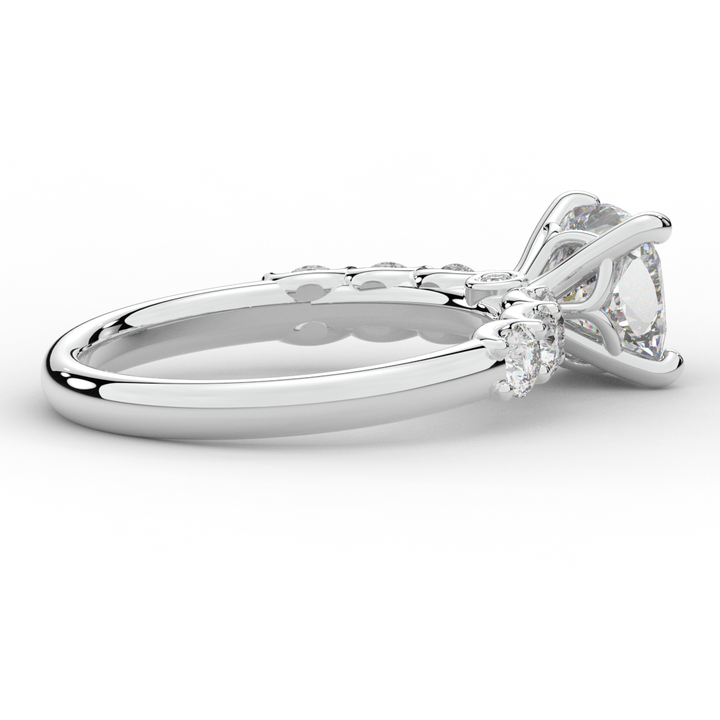2.60CT.TW CUSHION LAB DIAMOND SOLITAIRE ENGAGEMENT RING - Nazarelle