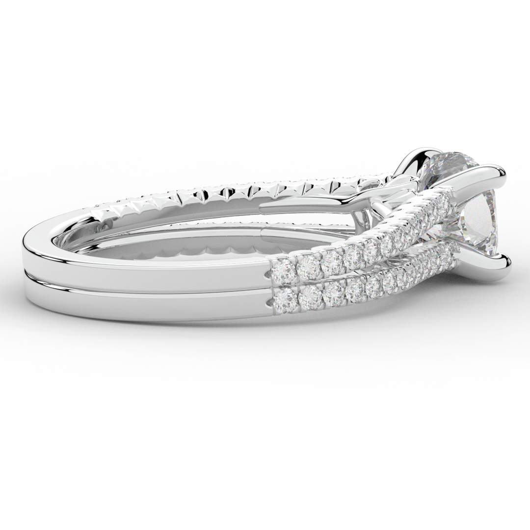 1.90CT.TW CUSHION LAB DIAMOND SOLITAIRE ENGAGEMENT RING - Nazarelle