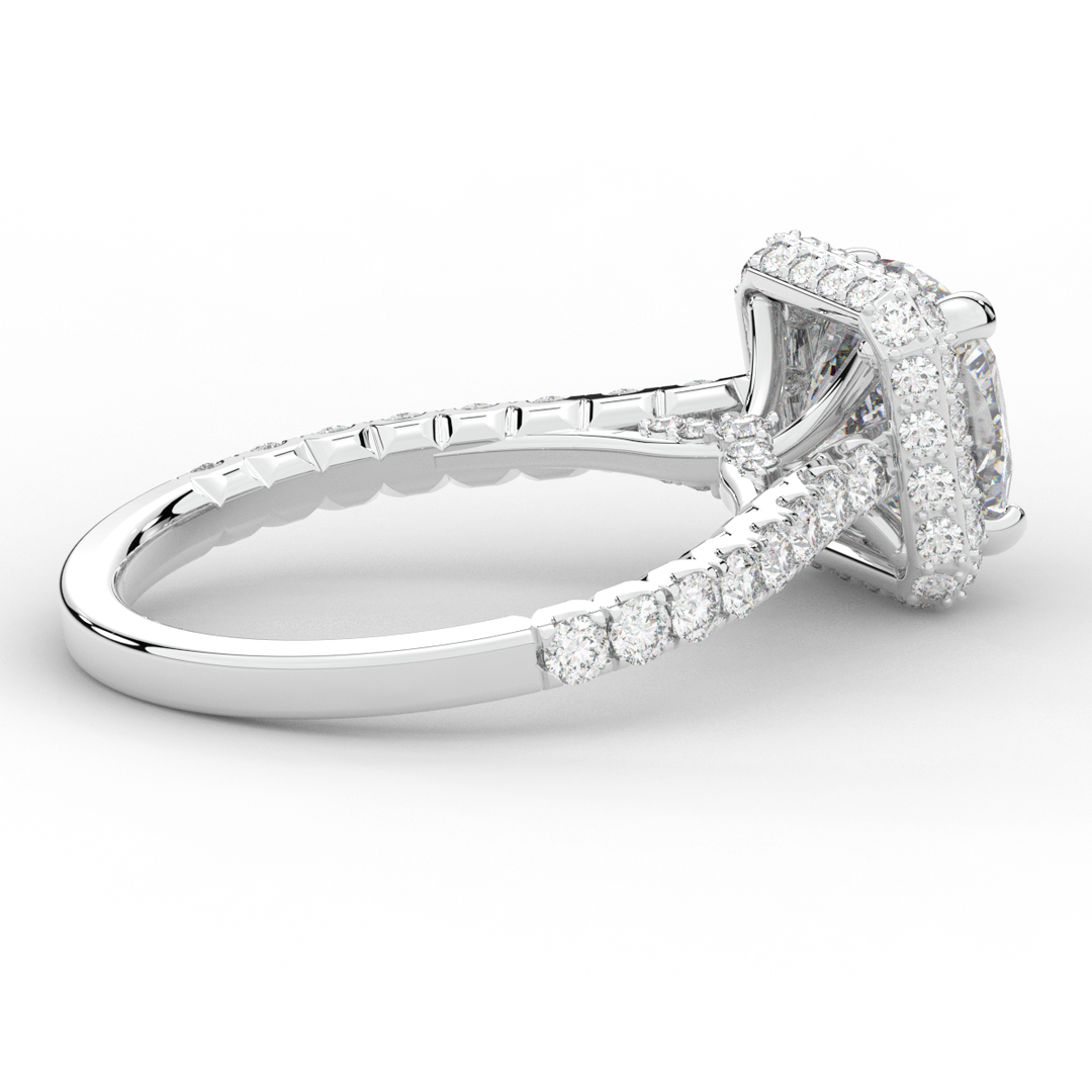 2.75CT.TW CUSHION LAB DIAMOND HALO ENGAGEMENT RING - Nazarelle