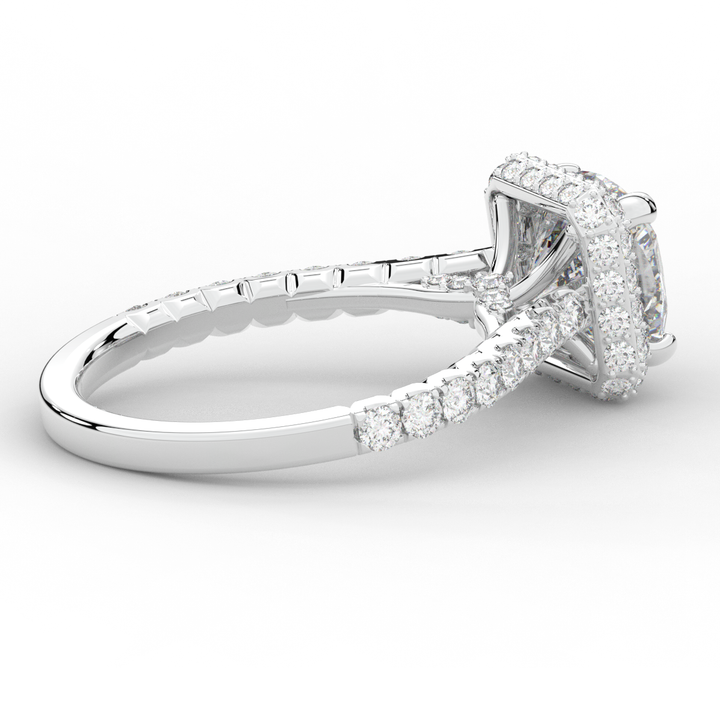 2.75CT.TW CUSHION LAB DIAMOND HALO ENGAGEMENT RING - Nazarelle