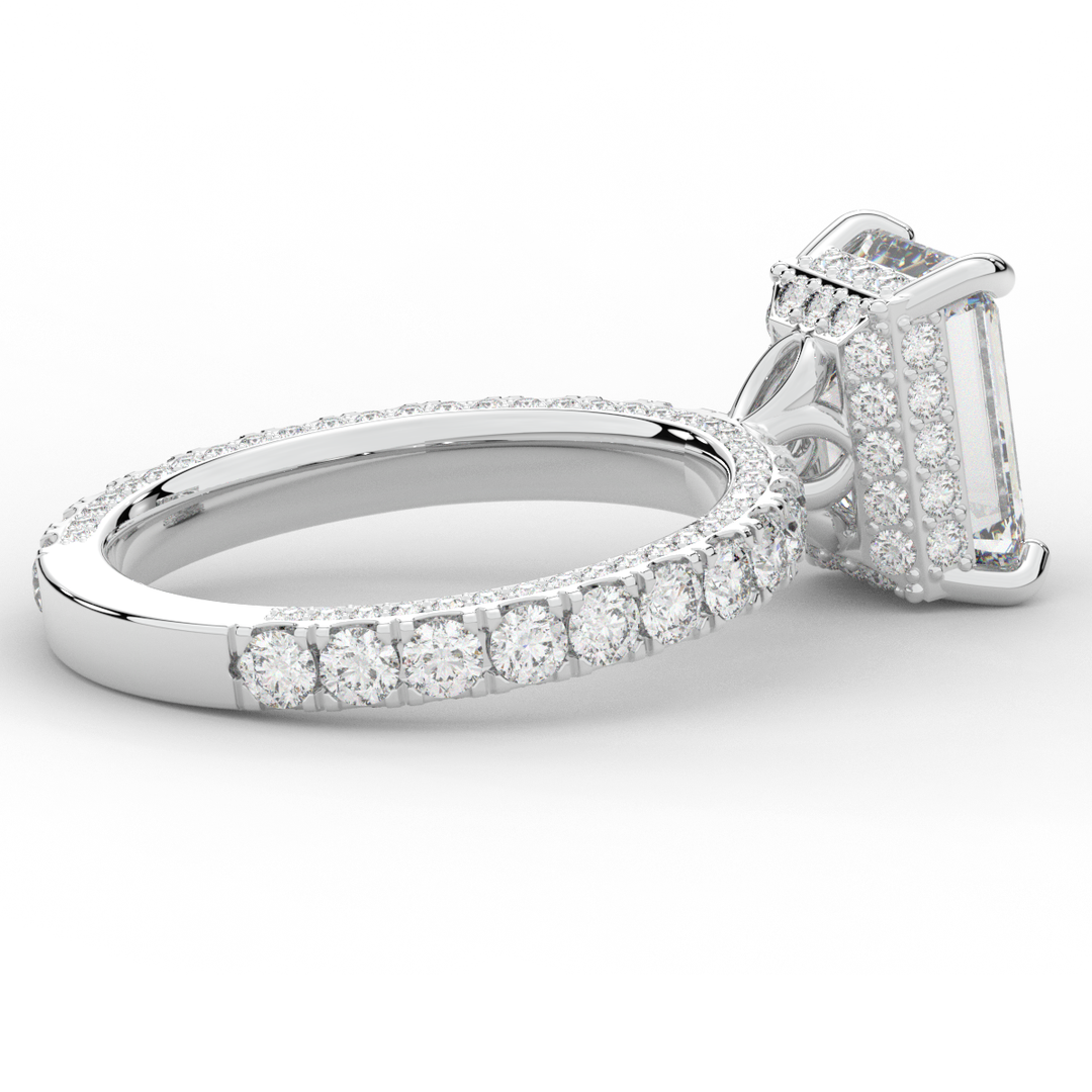 3.00CT.TW EMERALD CUT LAB DIAMOND ENGAGEMENT RING - Nazarelle