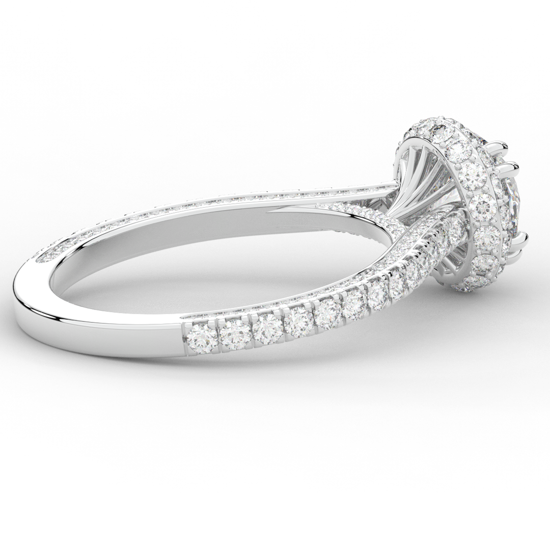 1.90CT.TW ROUND LAB DIAMOND HALO ENGAGEMENT RING - Nazarelle