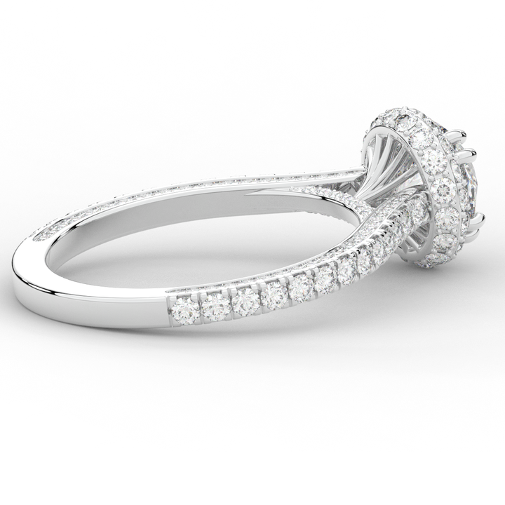 1.90CT.TW ROUND LAB DIAMOND HALO ENGAGEMENT RING - Nazarelle