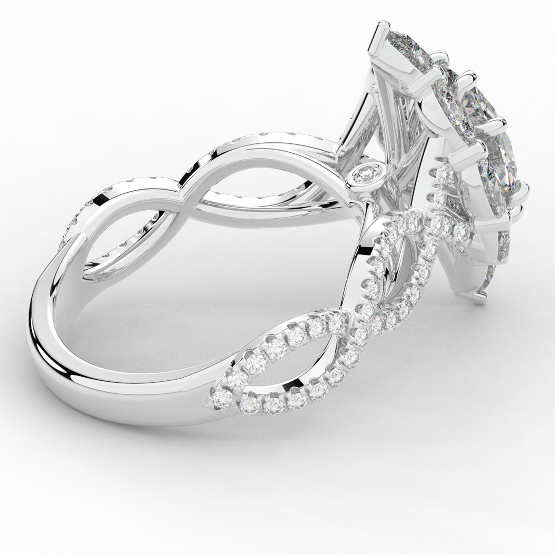 3.00CT.TW OVAL LAB DIAMOND HALO ENGAGEMENT RING - Nazarelle