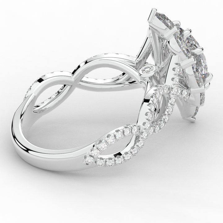 3.00CT.TW OVAL LAB DIAMOND HALO ENGAGEMENT RING - Nazarelle