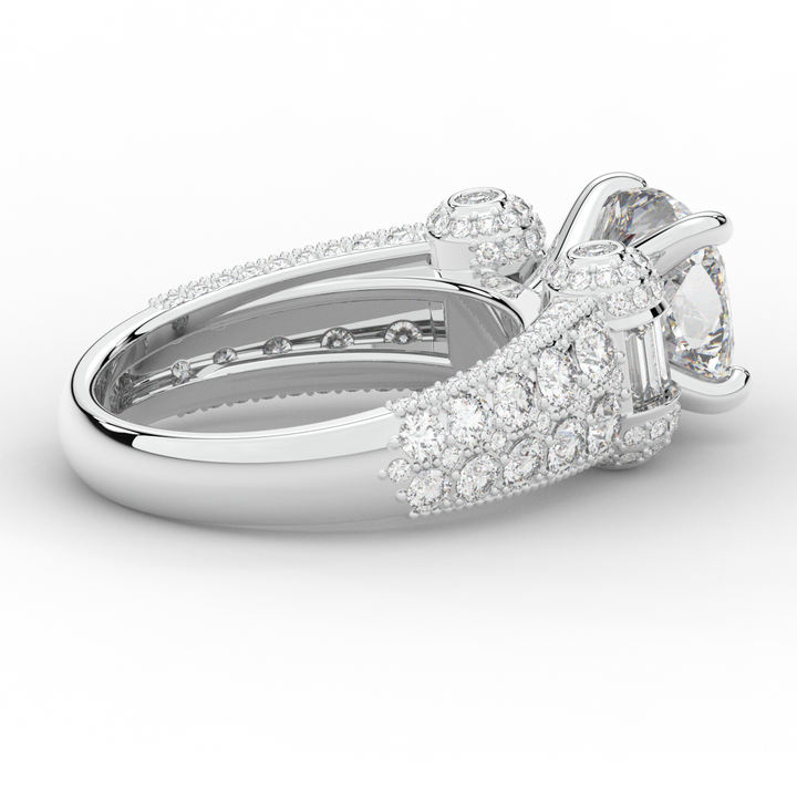 4.75CT.TW CUSHION LAB DIAMOND ENGAGEMENT RING - Nazarelle
