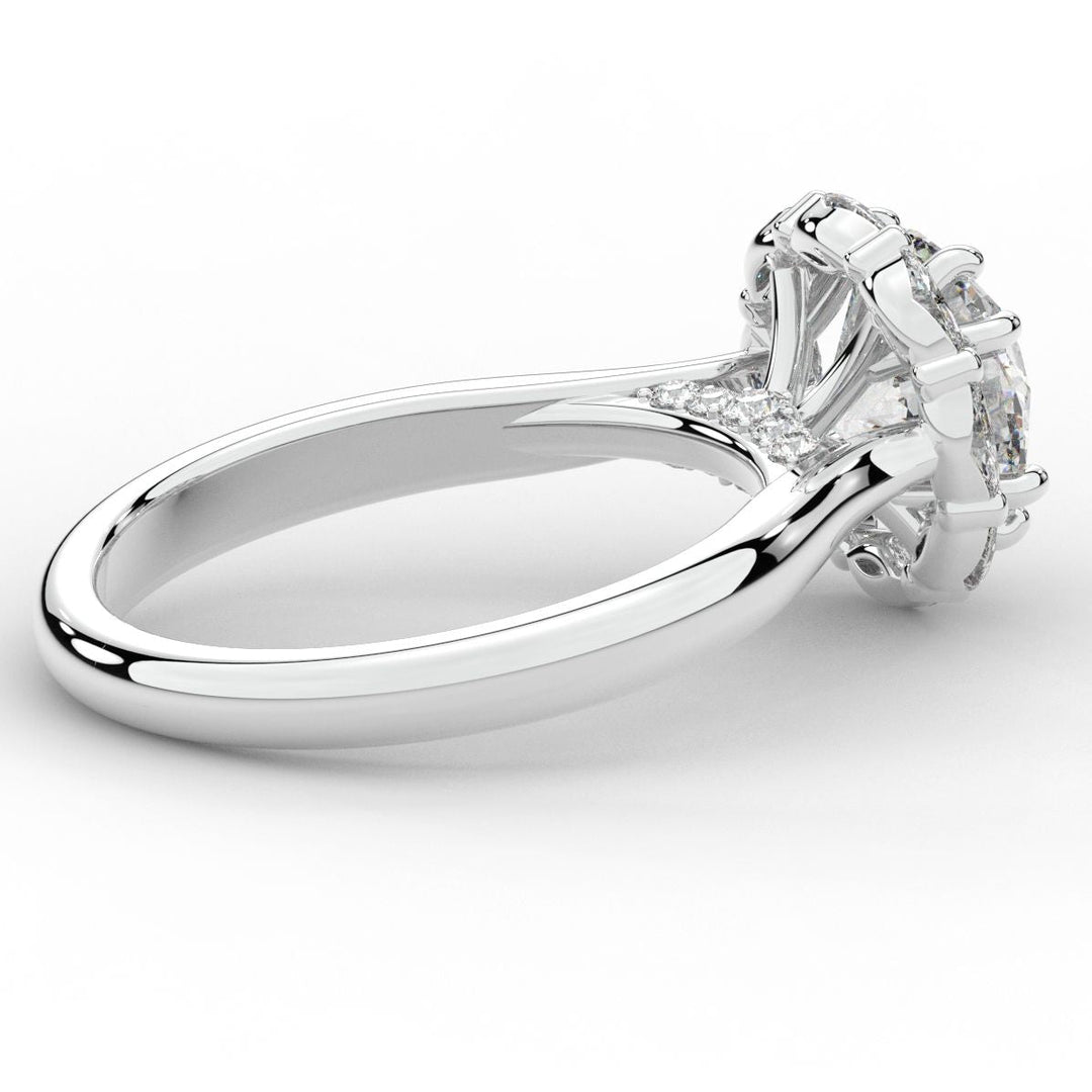 2.40CT.TW ROUND LAB DIAMOND HALO ENGAGEMENT RING - Nazarelle
