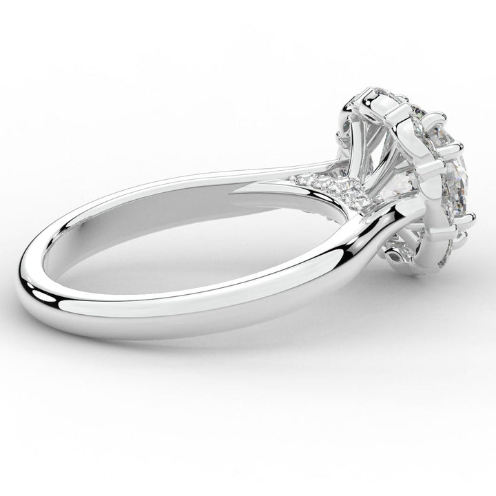 2.40CT.TW ROUND LAB DIAMOND HALO ENGAGEMENT RING - Nazarelle