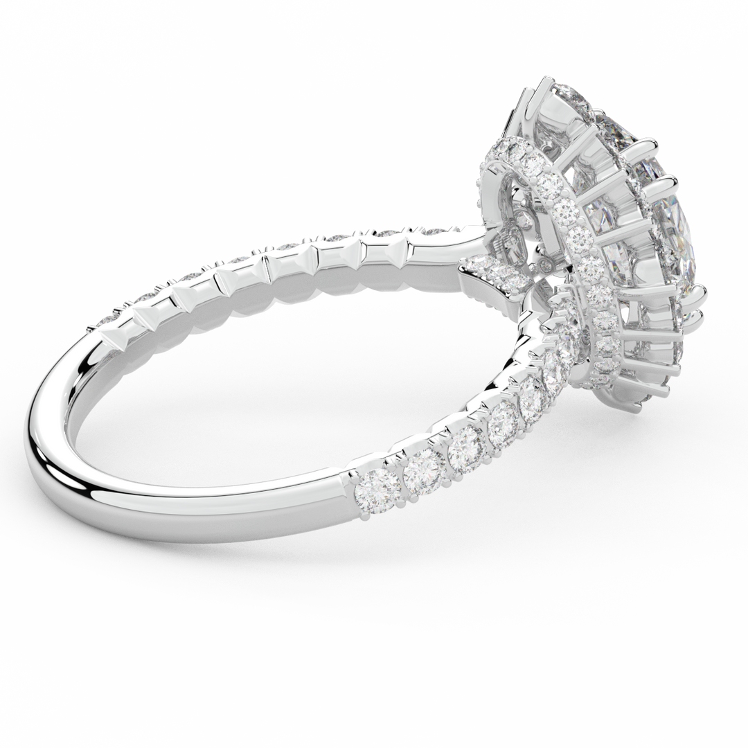 2.80CT.TW OVAL LAB DIAMOND HALO ENGAGEMENT RING - Nazarelle