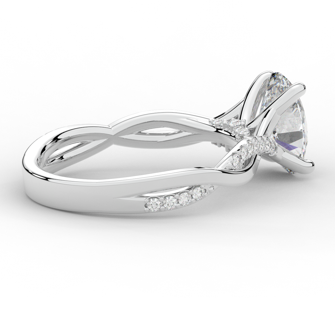 1.70CT.TW OVAL LAB DIAMOND TWIST BAND ENGAGEMENT RING - Nazarelle
