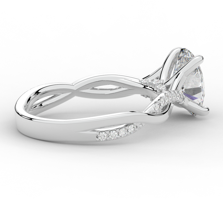 1.70CT.TW OVAL LAB DIAMOND TWIST BAND ENGAGEMENT RING - Nazarelle