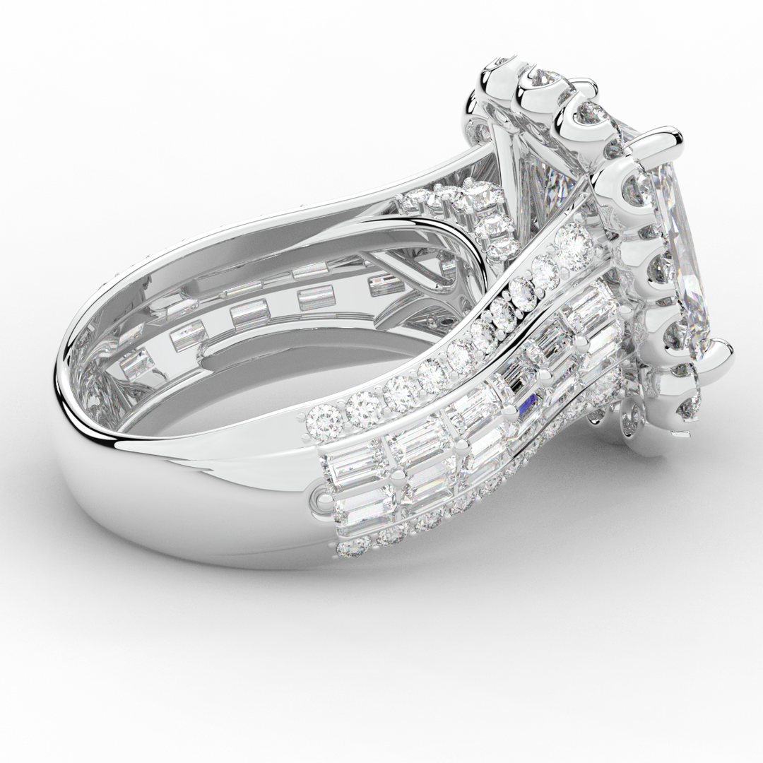 8.00CT.TW RADIANT LAB DIAMOND HALO ENGAGEMENT RING - Nazarelle