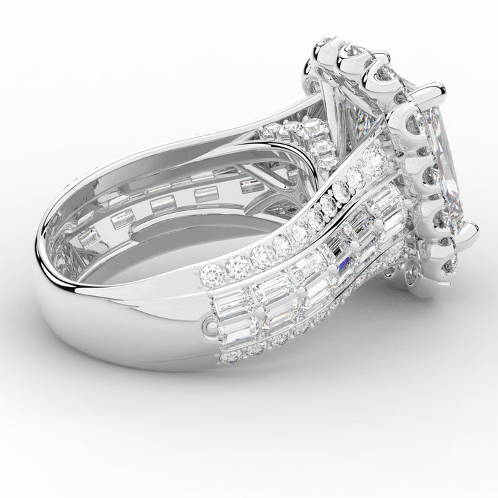8.00CT.TW RADIANT LAB DIAMOND HALO ENGAGEMENT RING - Nazarelle