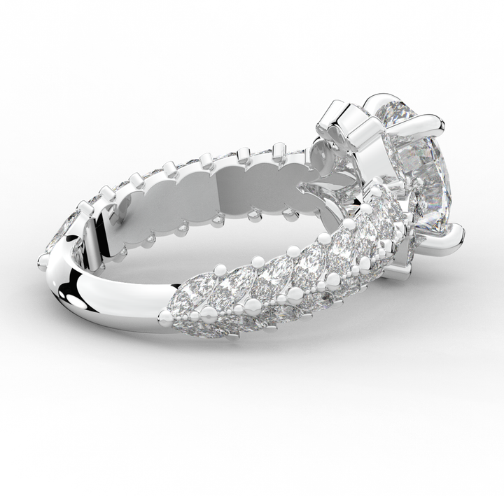 3.10CT.TW OVAL LAB DIAMOND HALO ENGAGEMENT RING - Nazarelle
