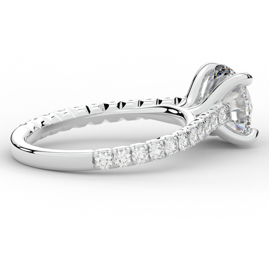 2.40CT.TW ROUND LAB DIAMOND ENGAGEMENT RING - Nazarelle