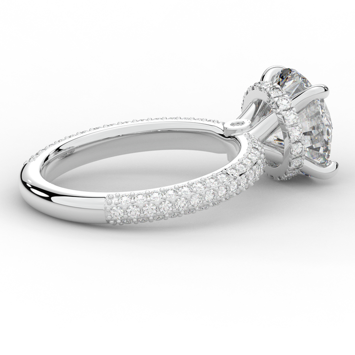 3.60CT.TW ROUND LAB DIAMOND SOLITAIRE ENGAGEMENT RING - Nazarelle