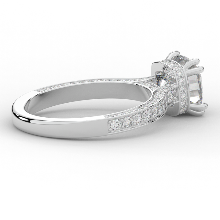 2.60CT.TW CUSHION LAB DIAMOND SOLITAIRE ENGAGEMENT RING - Nazarelle