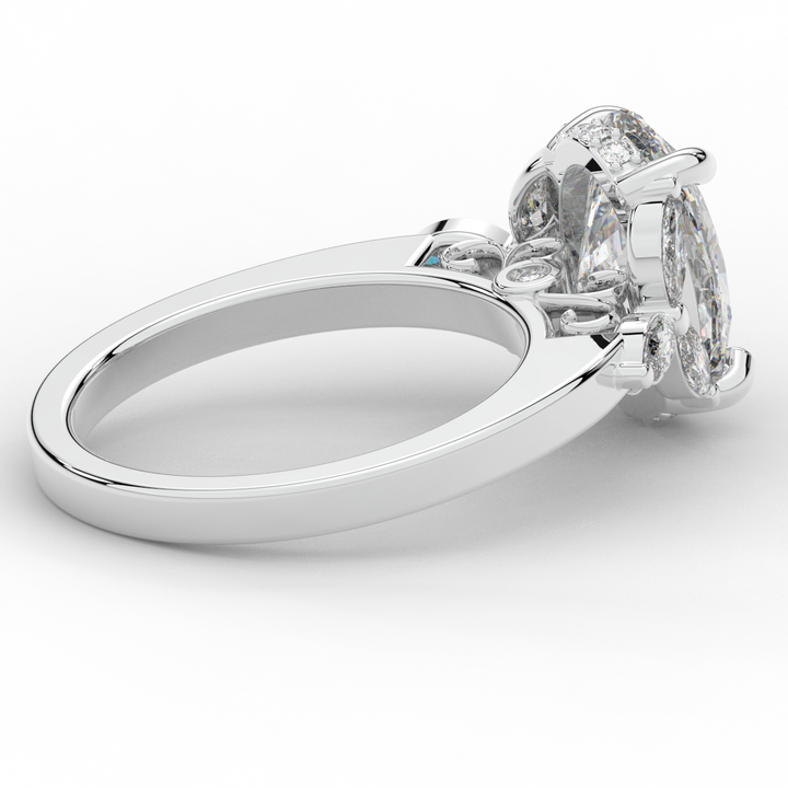 2.85CT.TW OVAL LAB DIAMOND ENGAGEMENT RING - Nazarelle