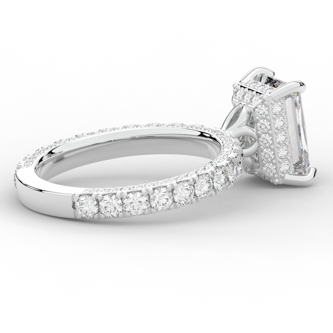 3.00CT.TW RADIANT LAB DIAMOND ENGAGEMENT RING - Nazarelle