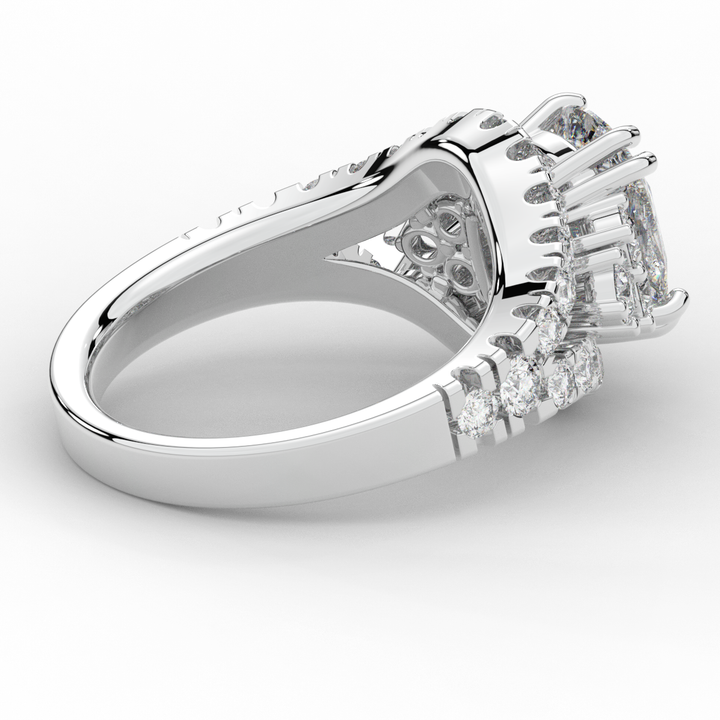 3.10CT.TW CUSHION LAB DIAMOND HALO ENGAGEMENT RING - Nazarelle