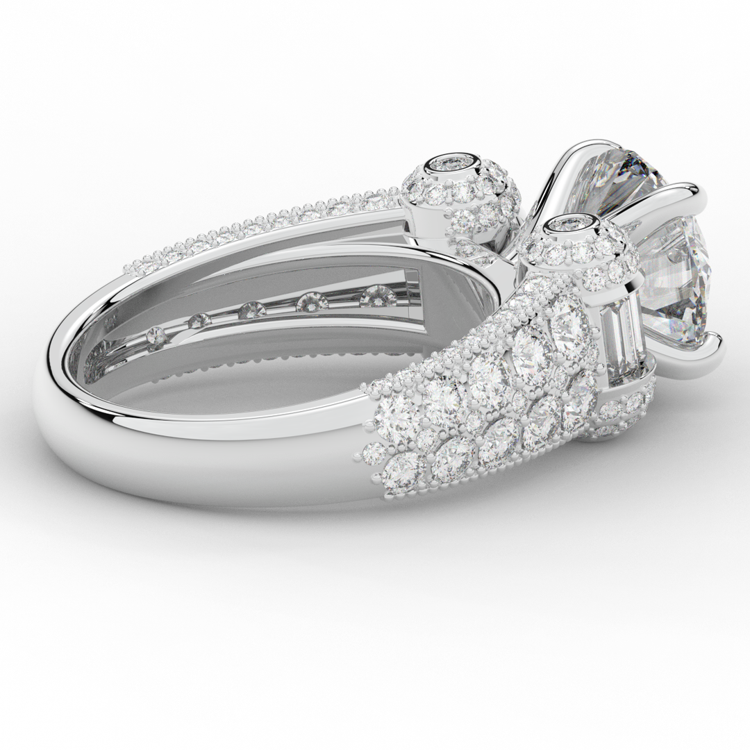 4.75CT.TW ROUND LAB DIAMOND ENGAGEMENT RING - Nazarelle