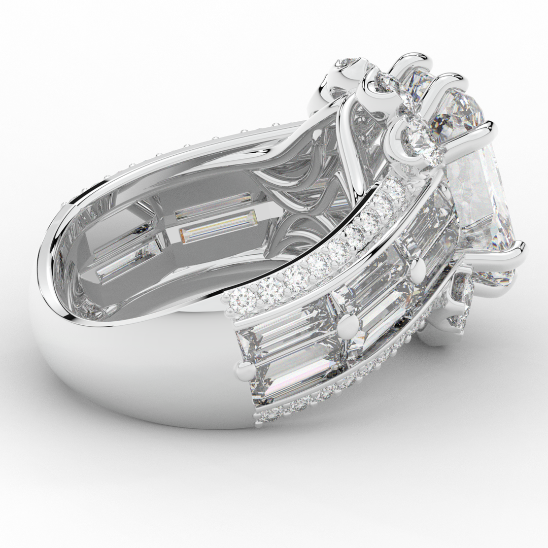 8.25CT.TW RADIANT LAB DIAMOND HALO ENGAGEMENT RING - Nazarelle